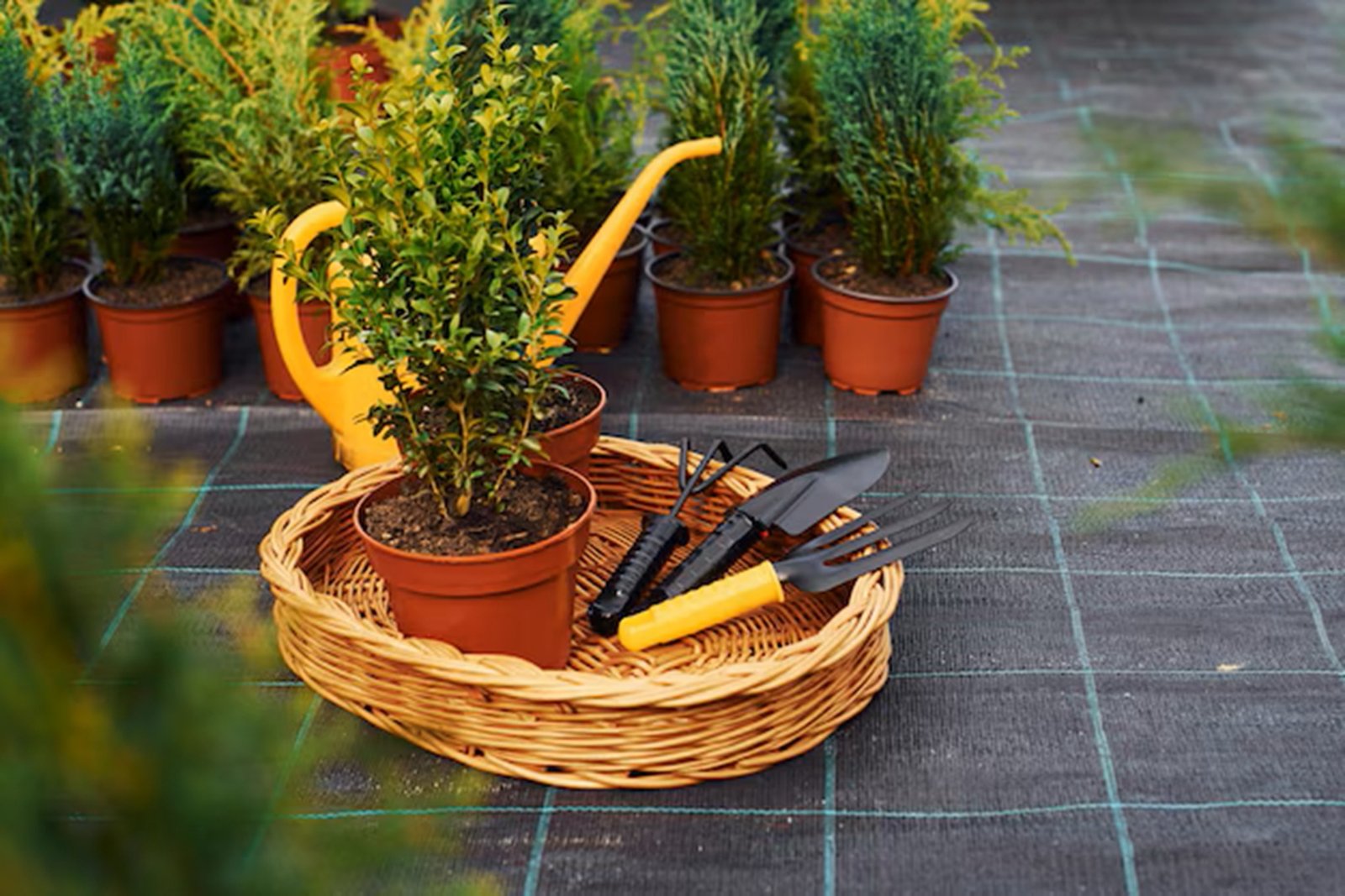 yellow-watering-can-plants-pots-working-tools-ground-conception-gardening_146671-45348